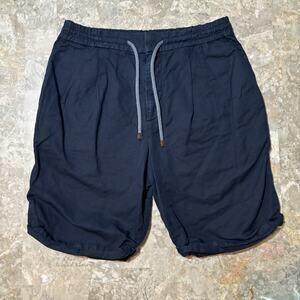 Brunello Cucinelli Shorts Mens 50 Blue Linen Cotton Bermuda Drawstring Italy